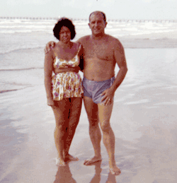 Bill & Marie on Beach at Corpus Christ 1964
